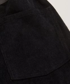 NEW ARRIVALS Afends Womens Night Away - Hemp Corduroy Baggy Wide Leg Pants - Black