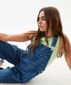 Afends Womens Tagged Louis - Hemp Denim Baggy Overalls - Graffiti Blue 11 Afends Womens Tagged Louis - Hemp Denim Baggy Overalls - Graffiti Blue