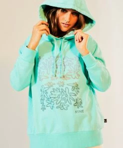 Afends Womens Ava - Hemp Graphic Hoodie - Mint Clothing 9 Afends Womens Ava - Hemp Graphic Hoodie - Mint Clothing
