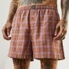 Clothing Afends Unisex Colby - Hemp Check Boxers - Plum