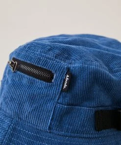 Clothing Afends Unisex Anderson - Hemp Corduroy Bucket Hat - Cobalt