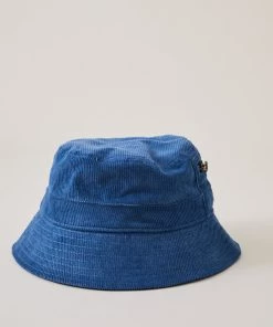 Clothing Afends Unisex Anderson - Hemp Corduroy Bucket Hat - Cobalt