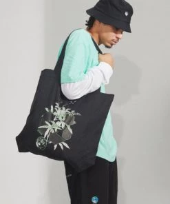 Afends Unisex Build It - Hemp Tote Bag - Charcoal Clothing