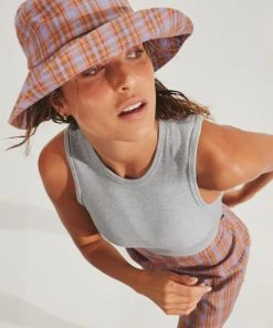 Afends Womens Dalston - Hemp Ribbed Tank - Shadow Grey Marle RIBBED STAPLES