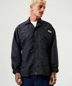 Afends Mens Fendsa - Recycled Spray Jacket - Charcoal