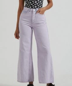 Clothing Afends Womens Gigi - Hemp Denim Flared Leg Jeans - Vintage Orchid