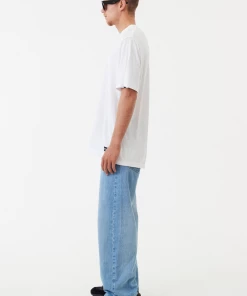 Afends Mens Pablo - Hemp Denim Baggy Jeans - Worn Blue