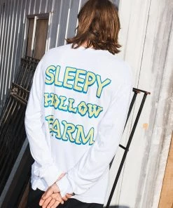 Afends Unisex Sleepy Hollow - Unisex Hemp Long Sleeve Graphic T-Shirt - White