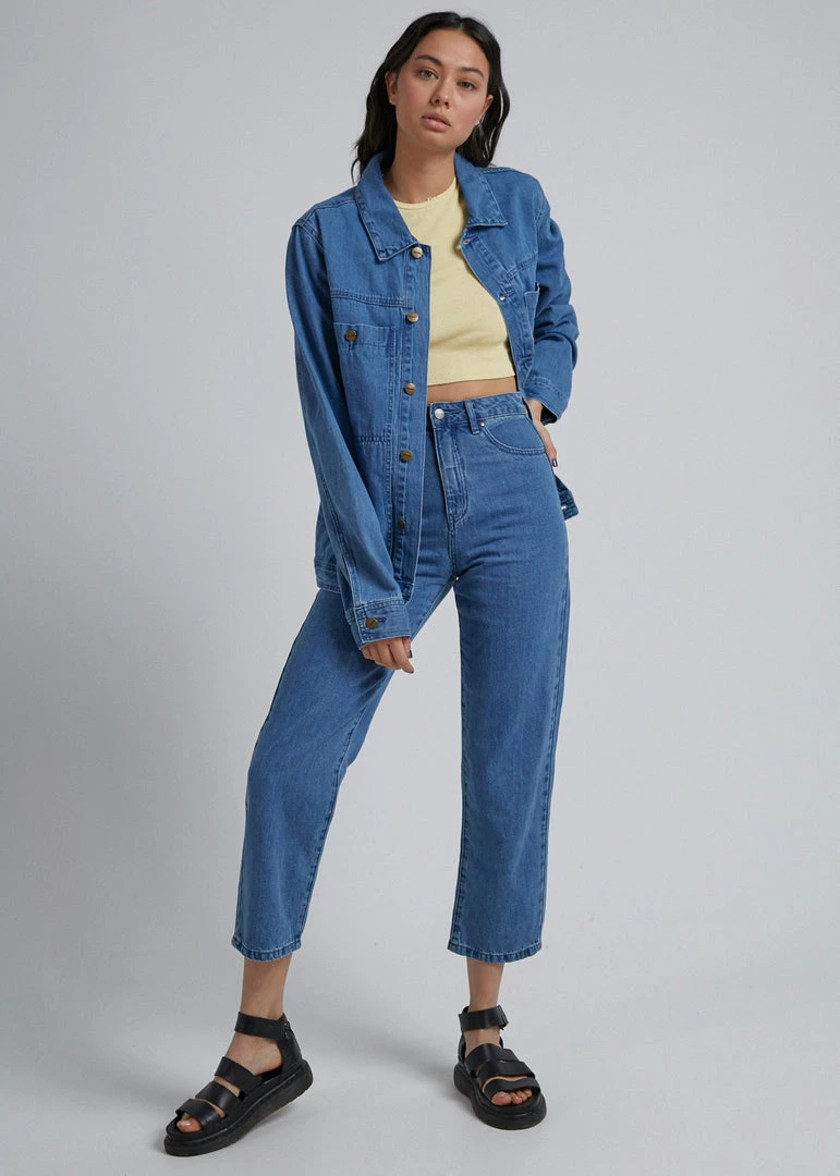 Afends Unisex Overtime - Unisex Hemp Denim Jacket - Classic Blue 4 Afends Unisex Overtime - Unisex Hemp Denim Jacket - Classic Blue