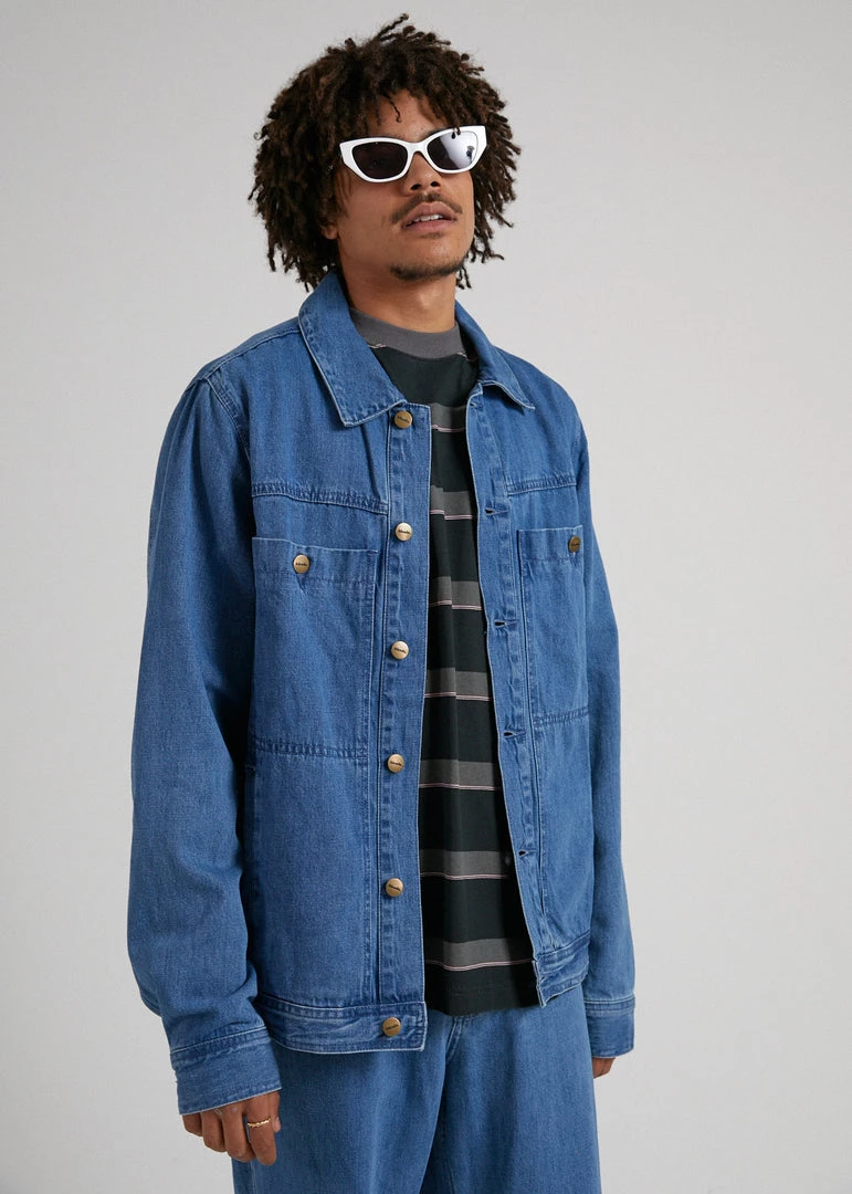 Afends Unisex Overtime - Unisex Hemp Denim Jacket - Classic Blue 5 Afends Unisex Overtime - Unisex Hemp Denim Jacket - Classic Blue