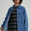 Afends Unisex Overtime - Unisex Hemp Denim Jacket - Classic Blue