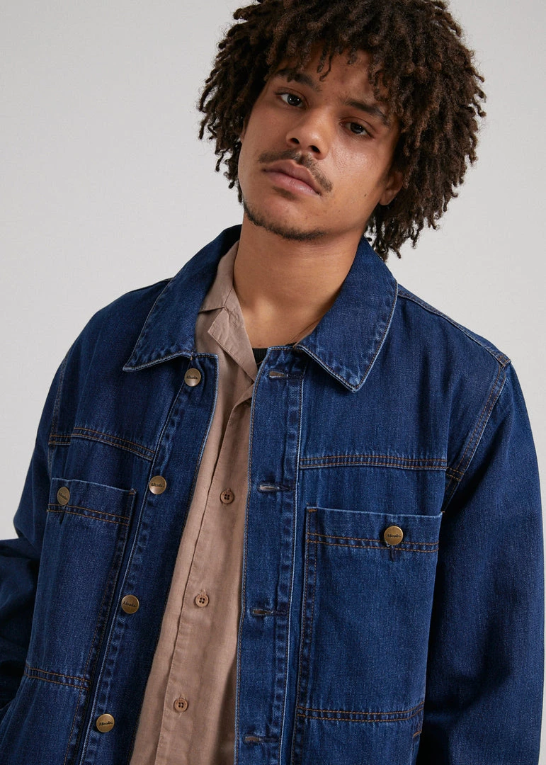 Afends Unisex Overtime - Unisex Hemp Denim Jacket - Indigo Rinse 5 Afends Unisex Overtime - Unisex Hemp Denim Jacket - Indigo Rinse