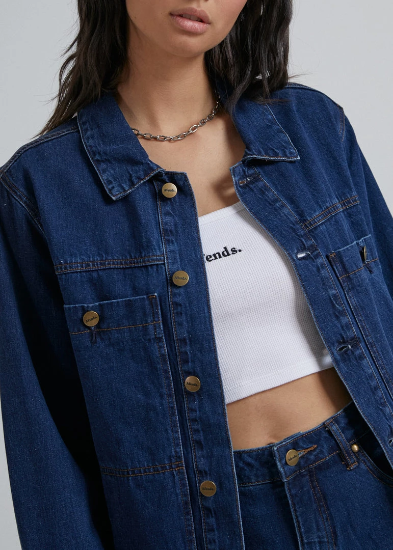 Afends Unisex Overtime - Unisex Hemp Denim Jacket - Indigo Rinse 6 Afends Unisex Overtime - Unisex Hemp Denim Jacket - Indigo Rinse