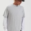 Afends Mens Classic - Hemp Retro Fit Tee - Grey Marle SALE
