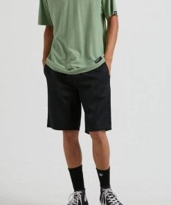 Clothing Afends Mens Dendy - Hemp Elastic Waist Short - Black
