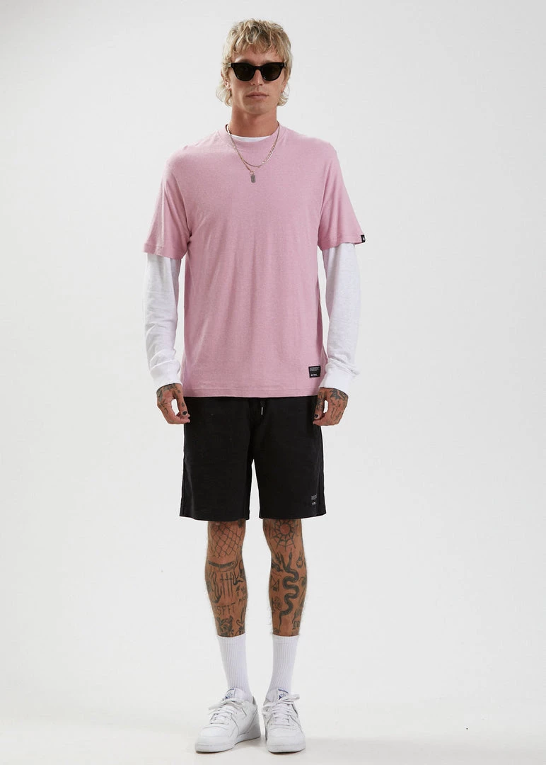 SALE Afends Mens Classic - Hemp Retro Fit Tee - Smokey Pink 3 SALE Afends Mens Classic - Hemp Retro Fit Tee - Smokey Pink
