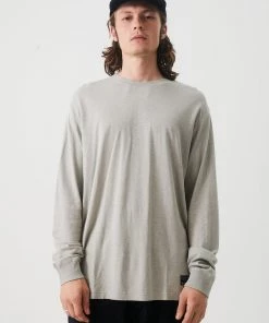 Afends Mens Essential - Hemp Retro Fit Long Sleeve Tee - Desert SALE
