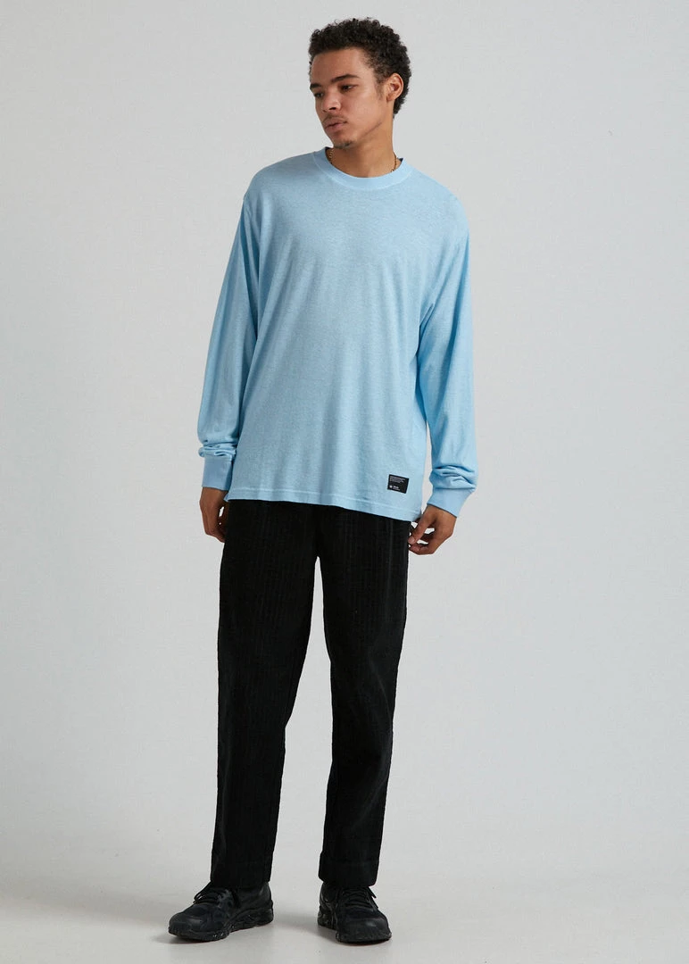 Afends Mens Essential - Hemp Retro Fit Long Sleeve Tee - Sky Blue 3 Afends Mens Essential - Hemp Retro Fit Long Sleeve Tee - Sky Blue