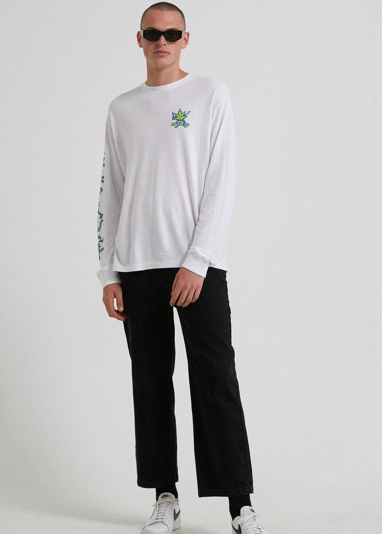 Afends Unisex Sleepy Hollow - Unisex Hemp Long Sleeve Graphic T-Shirt - White 7 Afends Unisex Sleepy Hollow - Unisex Hemp Long Sleeve Graphic T-Shirt - White