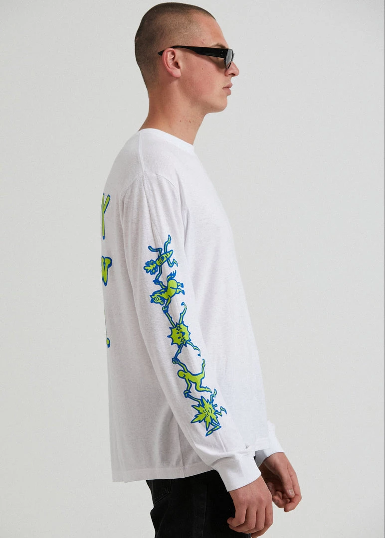 Afends Unisex Sleepy Hollow - Unisex Hemp Long Sleeve Graphic T-Shirt - White 11 Afends Unisex Sleepy Hollow - Unisex Hemp Long Sleeve Graphic T-Shirt - White