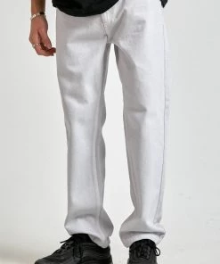 Afends Mens Ninety Twos - Organic Denim Relaxed Fit Jean - Smoke