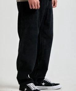 SALE Afends Mens Ninety Twos - Hemp Corduroy Relaxed Fit Pant - Black