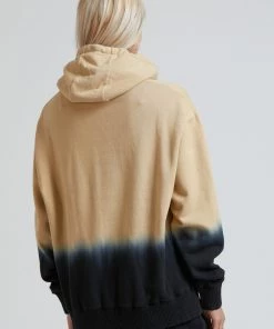 SALE Afends Unisex Isaiah - Unisex Pull On Hood - Black Bleach Dip Dye