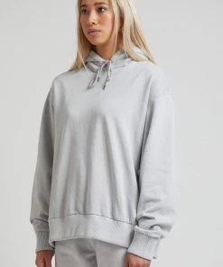 Afends Unisex THC - Unisex Hemp Oversized Pull On Hood - Glacier