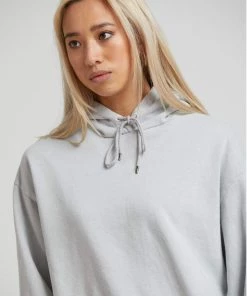 Afends Unisex THC - Unisex Hemp Oversized Pull On Hood - Glacier