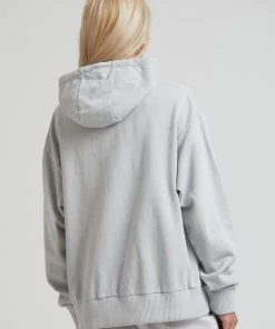 Afends Unisex THC - Unisex Hemp Oversized Pull On Hood - Glacier