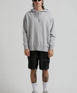 Afends Unisex THC - Unisex Hemp Oversized Pull On Hood - Glacier