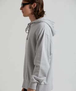 Afends Unisex THC - Unisex Hemp Oversized Pull On Hood - Glacier