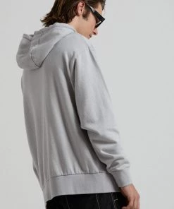 Afends Unisex THC - Unisex Hemp Oversized Pull On Hood - Glacier