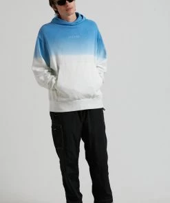 Afends Unisex High Status - Unisex Hemp Pull On Hood - Blue Dip Dye SALE 14 Afends Unisex High Status - Unisex Hemp Pull On Hood - Blue Dip Dye SALE