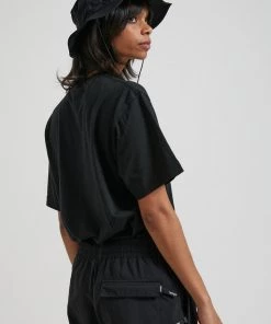 SALE Afends Unisex Sidewalk - Unisex Retro Fit Tee - Black