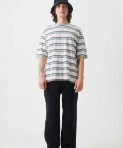 Afends Mens THC - Hemp Stripe Oversized Tee - Desert SALE
