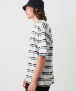 Afends Mens THC - Hemp Stripe Oversized Tee - Desert SALE