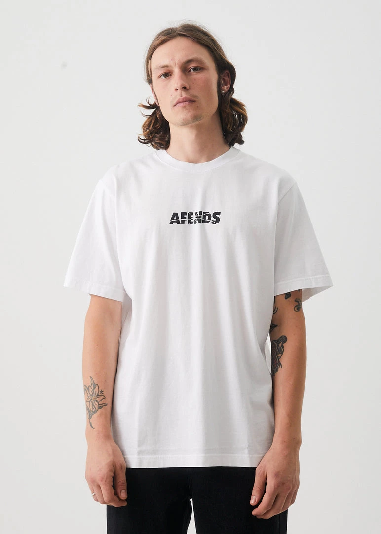 Afends Mens Noise - Retro Fit Tee - White 1 Afends Mens Noise - Retro Fit Tee - White