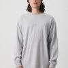 SALE Afends Unisex Society - Unisex Retro Fit Long Sleeve Tee - Grey Marle