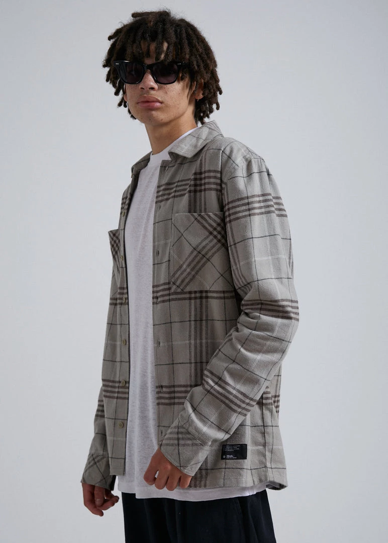 Afends Mens Mackey - Hemp Check Flannel Long Sleeve Shirt - Desert SALE 4 Afends Mens Mackey - Hemp Check Flannel Long Sleeve Shirt - Desert SALE