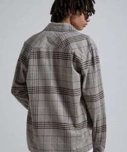 Afends Mens Mackey - Hemp Check Flannel Long Sleeve Shirt - Desert SALE 9 Afends Mens Mackey - Hemp Check Flannel Long Sleeve Shirt - Desert SALE