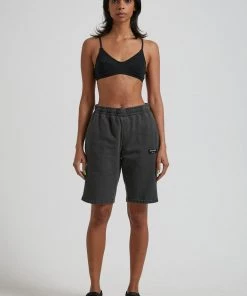 Afends Unisex Industry - Unisex Sweat Short - Stone Black SALE