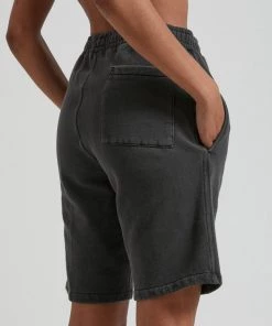 Afends Unisex Industry - Unisex Sweat Short - Stone Black SALE