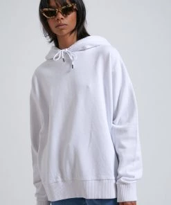 SALE Afends Unisex THC - Unisex Hemp Oversized Pull On Hood - White