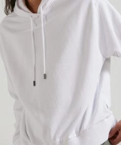 SALE Afends Unisex THC - Unisex Hemp Oversized Pull On Hood - White