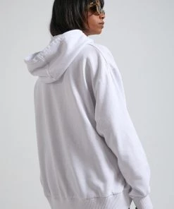 SALE Afends Unisex THC - Unisex Hemp Oversized Pull On Hood - White