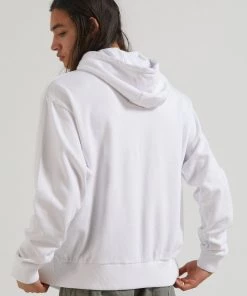 SALE Afends Unisex THC - Unisex Hemp Oversized Pull On Hood - White