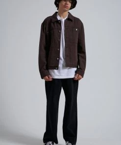 SALE Afends Unisex Richmond - Unisex Organic Denim Jacket - Coffee