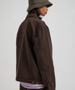 SALE Afends Unisex Richmond - Unisex Organic Denim Jacket - Coffee