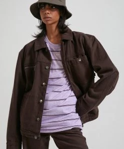 SALE Afends Unisex Richmond - Unisex Organic Denim Jacket - Coffee